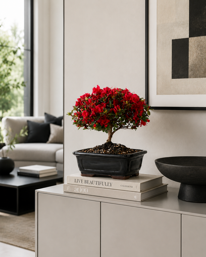 TODOROKI Red Flowering Azalea Bonsai Tree